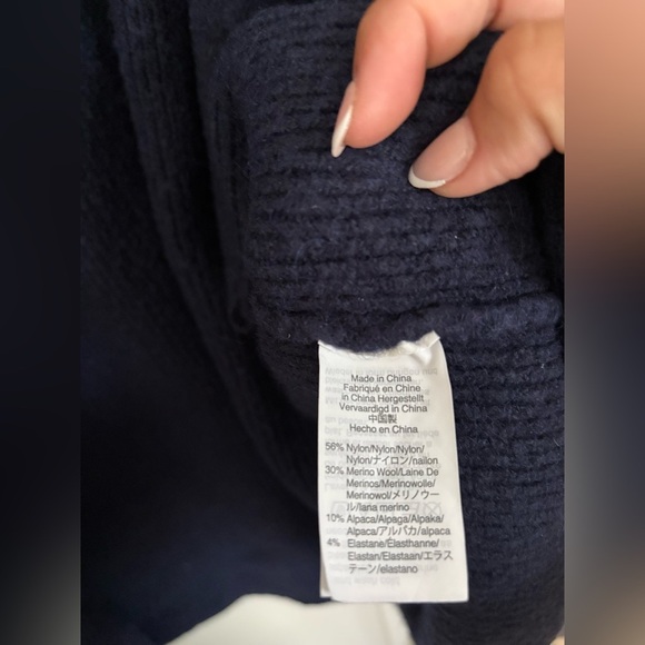 J. Crew | Navy Double Breasted cardigan jacket size Large - Picture 3 of 5